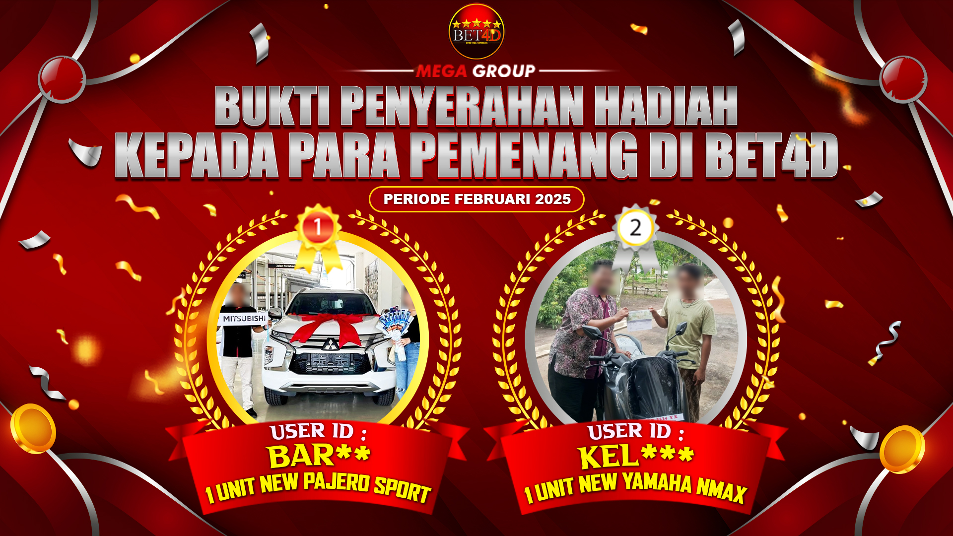 Selamat Kepada Member Setia BET4D Sudah Memenangkan Satu Unit Mobil Pajero Sport